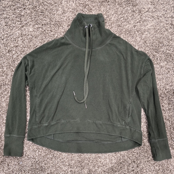 Sweaty Betty Tops - Sweaty Betty Large Harmonise Luxe Fleece Sweatshirt Army Green Italy